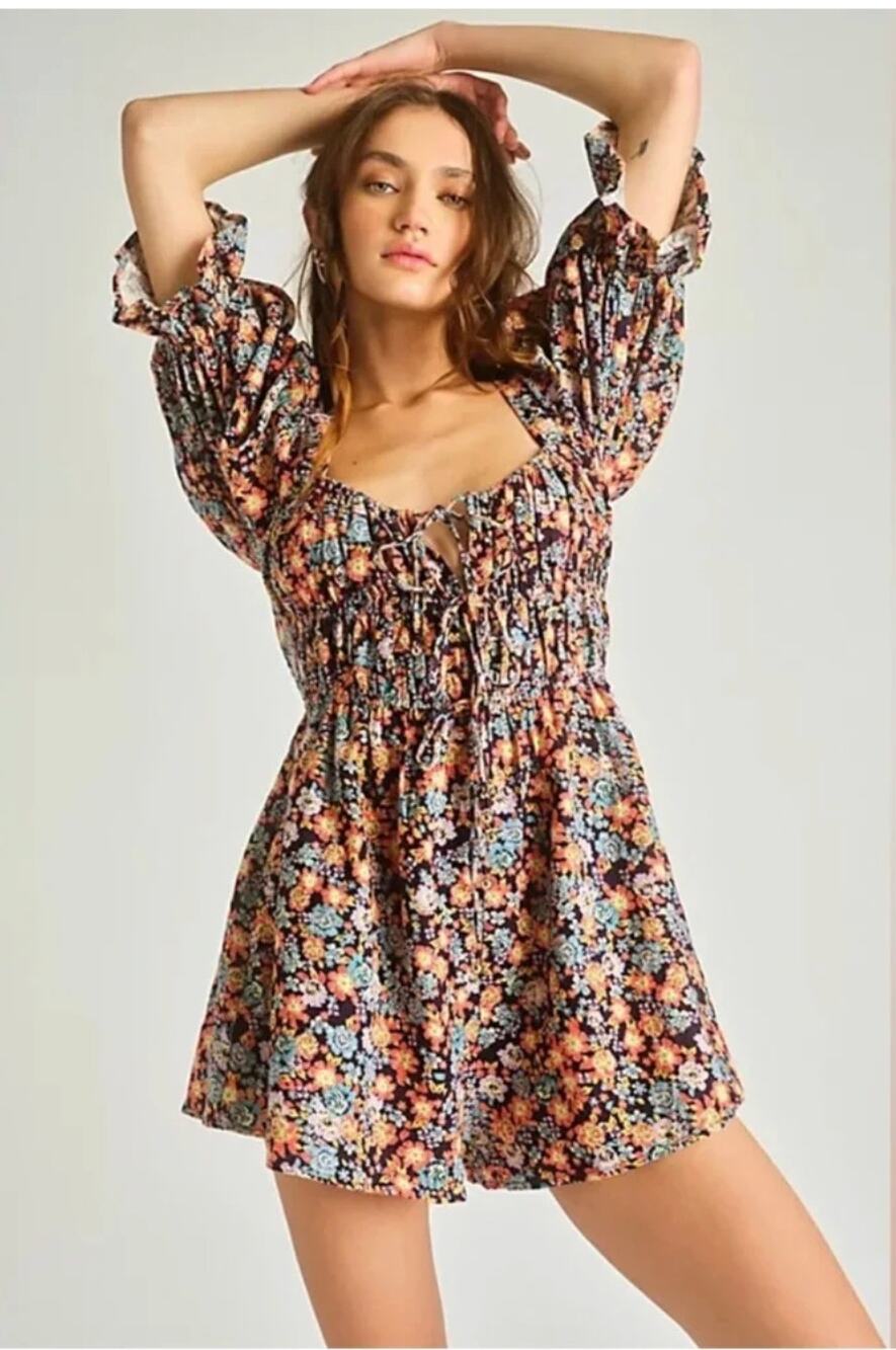 FREE PEOPLE Show Me Love Romper in Floral Combo // S